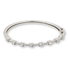 Radiance by Absolute™ Pavé and Prong Round Hinged Bangle Bracelet
