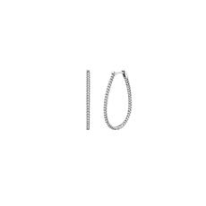 Radiance by Absolute™ Platinum-Plated 1.47ctw Oval Hoop Earrings