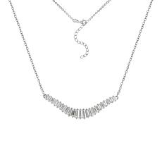 Radiance by Absolute™ Platinum-Plated Baguette Curved Drape Necklace