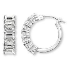 Radiance by Absolute™ Platinum-Plated Emerald Cut Mini Hoop Earrings