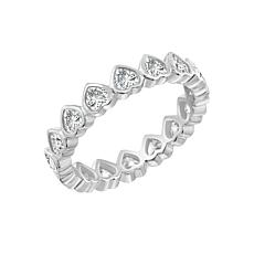 Radiance by Absolute™ Simulated Diamond Heart Bezel-Set Eternity Ring