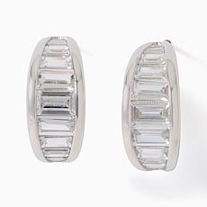 Radiance by Absolute™ Sterling Silver CZ Hoop Earrings