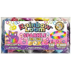 Rainbow Loom Sparkle Rubber Band Treasure Box, 8k Rubber Bands