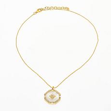 Rarities 18" Gold-Plated Gemstone Octagon Pendant Necklace
