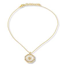 Rarities 18" Gold-Plated Gemstone Octagon Pendant Necklace