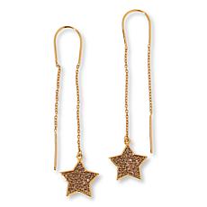 Rarities .50ctw Champagne Diamond Gold-Plated Star Dangle Earrings