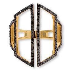 Rarities Black .66ctw Diamond Gold-Plated Sterling Silver Ring