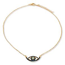 Rarities Gemstone and Diamond Evil Eye Hexagon Chain Necklace