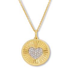 Rarities Gold-Plated 1/4ctw Diamond Heart Pendant with Chain