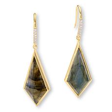 Rarities Gold-Plated Labradorite and White Zircon Earrings