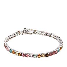 Rarities Multicolor Tourmaline Sterling Silver Tennis Bracelet