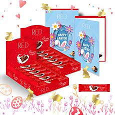RED Chocolate 24-count Milk Chocolate Bars w/Easter Card