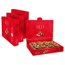 RED Chocolate 4-pk Diamond Truffles with Hazelnut Filling AS
