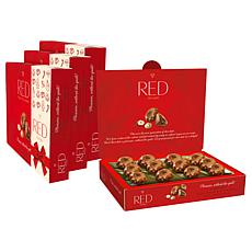 RED Chocolate European Crafted 4pk Hazelnut Truffle Boxes - Ships 12/1