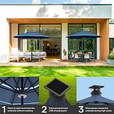 Reflection Height 2 Classic 11' Smart Patio Umbrella with Solar Panel
