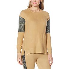 Retreat by Rhonda Shear Knit Lounge Sweatshirt Top