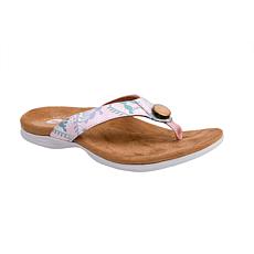Revitalign Starling Leather Flip Flop Orthotic Sandal, Blue & Blush