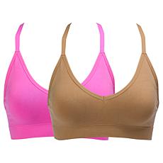 Rhonda Shear 2-pack Seamless Lace Back Closure Bra