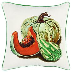 Rizzy Home Embroidered Gourds & Pumpkins 20" x 20" Throw Pillow