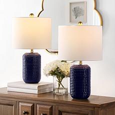 Safavieh Jace Navy Blue Ceramic 2-Pack Table Lamps 22"