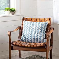 Safavieh Merly Indigo Zig Zag Pillow 18" x 18"