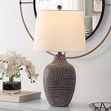 Safavieh Resler 25" Brown and White Resin Table Lamp