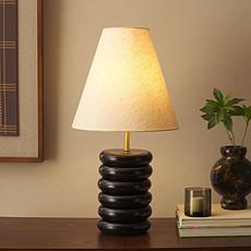 Safavieh Solani Black Wood Table Lamp, 12" x 12" x 22"