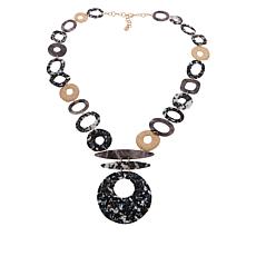 Sassy Jones Hailey Marbled Circle Drop Necklace
