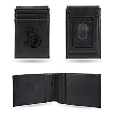 Senators Laser-Engraved Front Pocket Wallet - Black