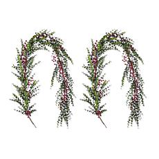 Set of 2 6ft Christmas Greenery PE Dripping Eucalyptus Garlands