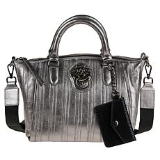 Sharif Legacy Caviar Snake Leather Satchel with Card Case