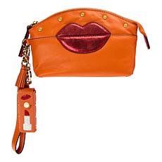 Sharif Legacy Date Night Leather Wristlet Clutch & Lipstick Case