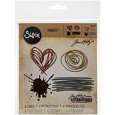 Sizzix Thinlits Dies By Tim Holtz Package of 4 - Scribbles and Splat