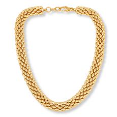 Soave Oro 14K Gold Electroform Flat Popcorn-Link 18" Necklace