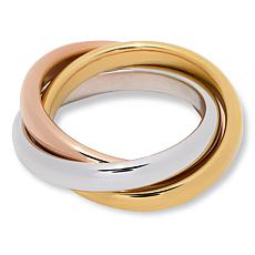 Soave Oro 14K Gold Electroform Interlocking Band Ring