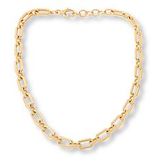 Soave Oro 14K Gold Electroform Torchon & Fancy Link 18" Necklace