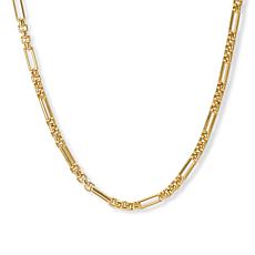 Soave Oro 14K Yellow Gold Electroform Figaro Chain Necklace