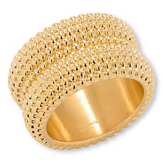 Soave Oro 14K Yellow Gold Electroform Studded Band Ring