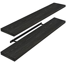 Solid Pine Wood Floating Shelves, 9" x 35", 2-Pack