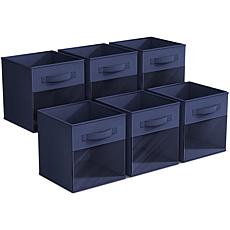 Sorbus 11" Foldable Storage Bin 6-pack with Clear Window