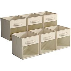 Sorbus 11" Foldable Storage Bin 6-pack with Clear Window