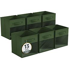 Sorbus 13" Foldable Storage Bin 6-pack with Clear Window