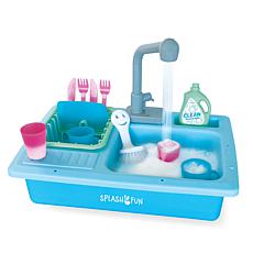 SPLASHFUN: Wash-up Kitchen Sink Play Set w/ Running Water