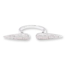 SS White Diamond Spear Ring