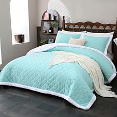SSL Sherpa Trimmed Quilt Set