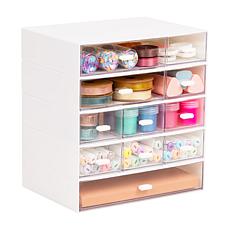 Stackable Craft Organizers with Clear Drawers Set of 5 