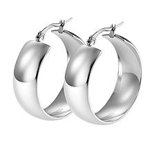Stately Steel Hinged Hoop Earrings