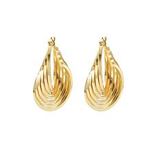 Stately Steel Stainless Steel Overlapping Hoop Earrings