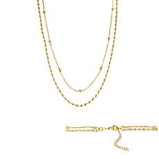 Stately Steel Stainless Steel Two Strands Beads Necklace