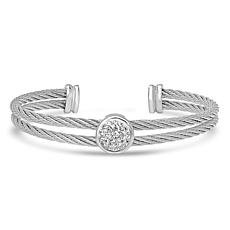 Stately Steel Twisted Double Cable Bracelet